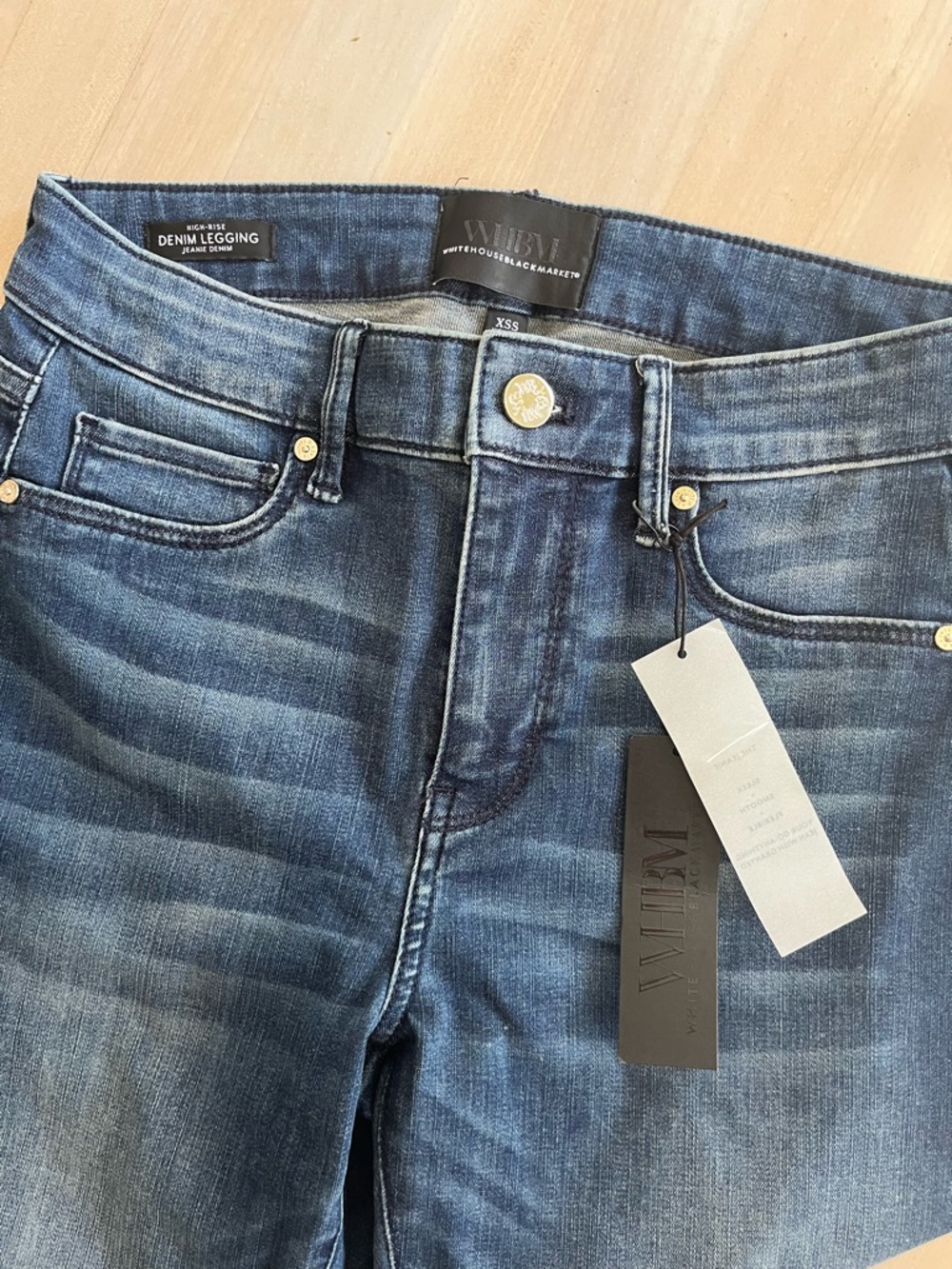 WHBM White House Black Market high rise denim leggings x small